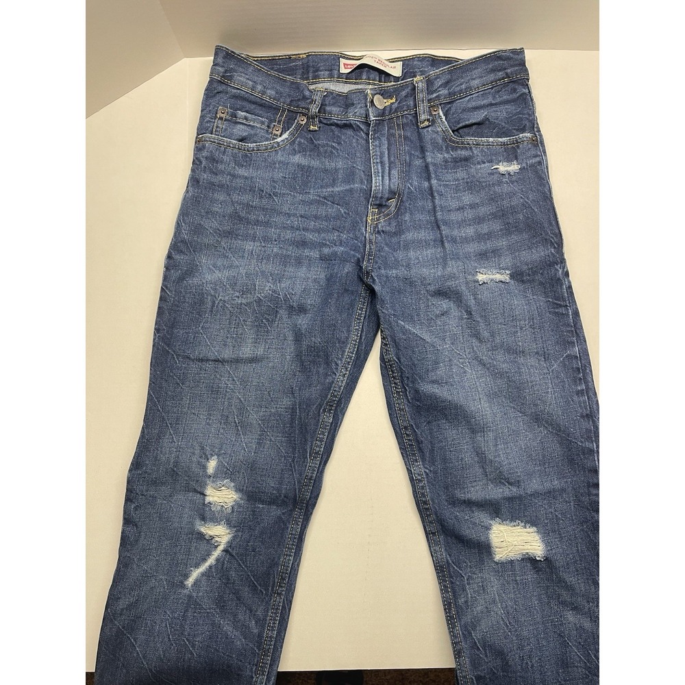 Levi's Jeans Youth Boys 14 Regular Blue Denim Casual 502 Taper Distressed